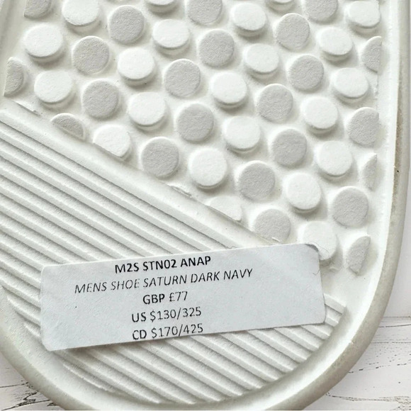 NEW PAUL SMITH Leather Saturn Trainers Sneakers Dark Navy Rainbow Stripe 8 - Picture 11 of 11